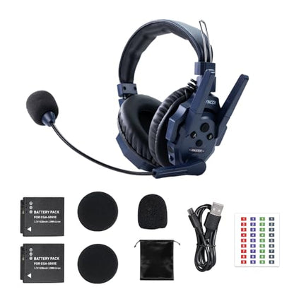 SYNCO XTALK Master Dual-Ear 1 User Wireless Intercom Headset System | Telephone Headsets Communication System Random Master Device 2.4GHz Full Duplex 500 M/1640 FT Real-time Monitoring - size: 1 pcs