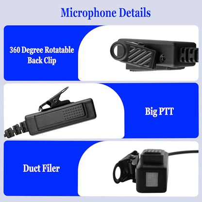SAMCOM SM007 Surveillance Earpiece 2-Pin for FPCN10A FPCN30A Radio, 6Pcs | K Plug Air Tube Headset for Two-Way Radio Walkie Talkie,PTT Microphone for School Staff, Restaurant Crew, Event Security - size: 6 Pcs Earpiece