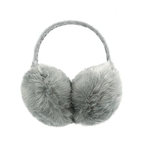 POXIMI Women Winter Earmuffs Girl Ski Adjustable Ear Covers for Kid Cute Bow Ear Warmer Outdoor Earmuff Fleece Lining - color: C-grey