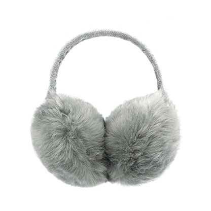 POXIMI Women Winter Earmuffs Girl Ski Adjustable Ear Covers for Kid Cute Bow Ear Warmer Outdoor Earmuff Fleece Lining - color: C-grey