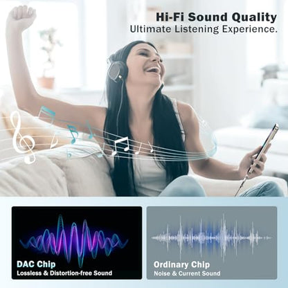 TiMOVO Lighting to USB C Audio Headphone Adapter with Line Control, White | Lighting to USB C Earphone Adaptor for iPhone 17/16/15 Series, iPad Air/Pro/Mini, Not for Charging and Data Transfer - color: White