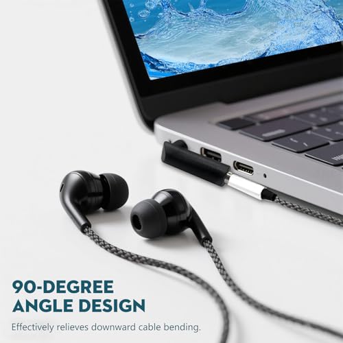 Right Angle 3.5mm TRRS Audio Adapter – 90° Gold-Plated Male to Female AUX Connector (2-Pack) for Headsets, MP3, Tablets, Controllers, and More