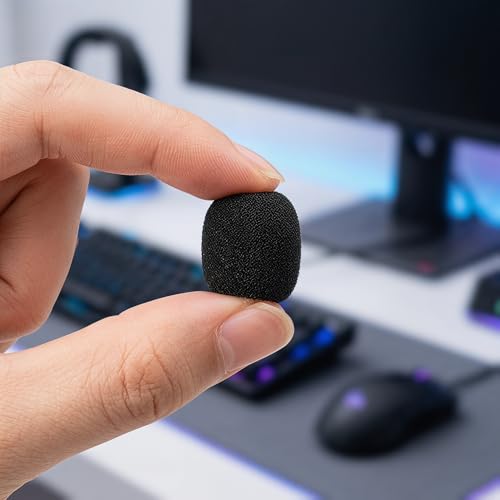 40 Pack Microphone Windscreen Foam Covers, Black Mic Foam Covers for Lavalier Microphones, Headset Mic Covers, Small Microphone Sponge Wind Covers for Noise Reduction and Dust Protection