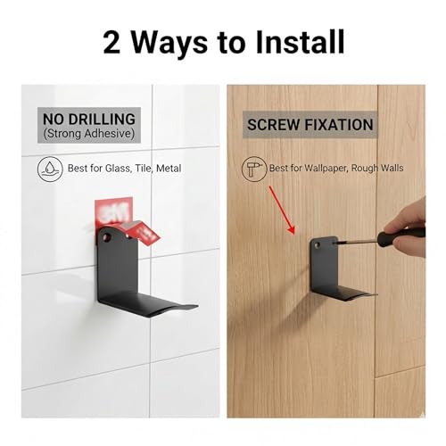 Heavyrain 2PCS Under Desk Headphone Hanger | Storage Hook Metal Desk Edge Hook Hanger with Clamp-On Design (Medium) - size: Medium