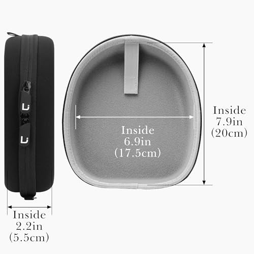 Linkidea Headphones Carrying Case Compatible with Sennheiser PXC 550-II, JBL Tune 710BT, Grado SR60 Case, Protective Hard Shell Travel Bag with Cable, Charger Storage (Black)