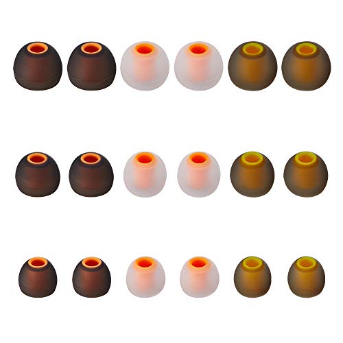 Earbud Tips Soft Silicone Earbuds Replacement Tips Fit for in-Ear Headphones(Inner Hole from 3.8mm -4.2mm Earphones) 9 Pairs S/M/L