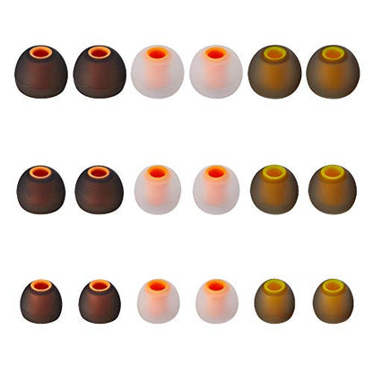 Earbud Tips Soft Silicone Earbuds Replacement Tips Fit for in-Ear Headphones(Inner Hole from 3.8mm -4.2mm Earphones) 9 Pairs S/M/L