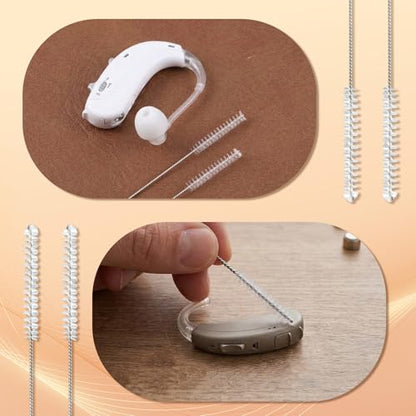 10 PCS Hearing Aid Cleaning Tools, Hearing Aid Vent Earhook Tube Cleanings Brush Kit Tubes Cleanings Brushs Tube Cleaning Tool for Earbuds Headphones Small Holes Cleaner Small Brush