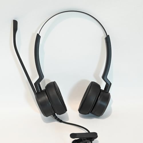 Plantronic-QD Headset with Microphone - for Cables with 4-Pin Quick Disconnect Connector for Call Center Office (Binaural) - style: Binaural