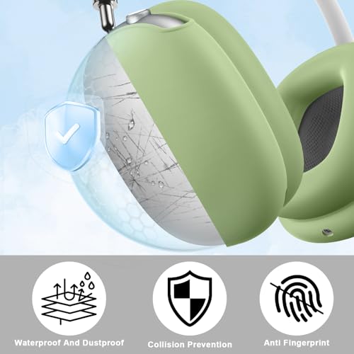 Maxjoy for AirPods Max Case, Soft Silicone Ear Cups & Headband Cover, Anti-Scratch Protective Accessories, Light Green - color: Light Green