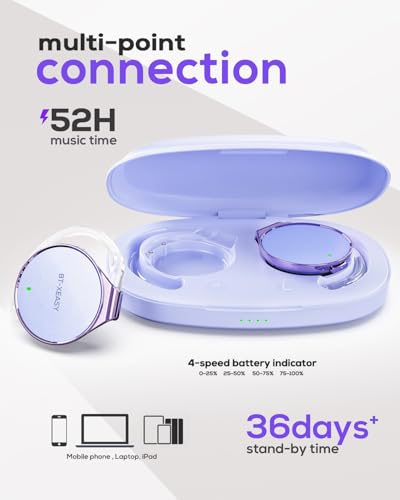 Wireless Earbuds with Ear Hooks, 52Hrs Playtime, Open Ear Earbuds