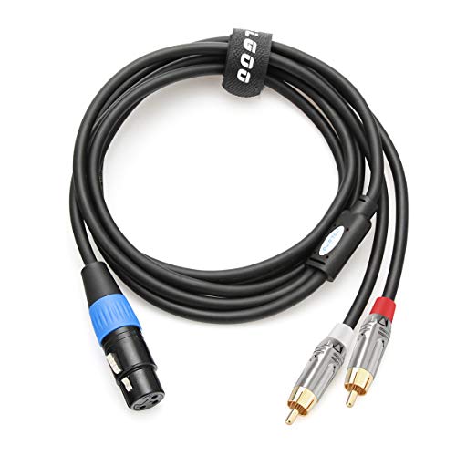 JOLGOO 언밸런스 XLR 암 - 듀얼 RCA Y 스플리터 브레이크 아웃 케이블, XLR 암 1개 - 2 RCA 수 Y 브레이크 아웃 케이블 어댑터 코드, 1.8m(6.6피트) - size: 6.6 Feet, style: XLR 암 - 듀얼 RCA 수