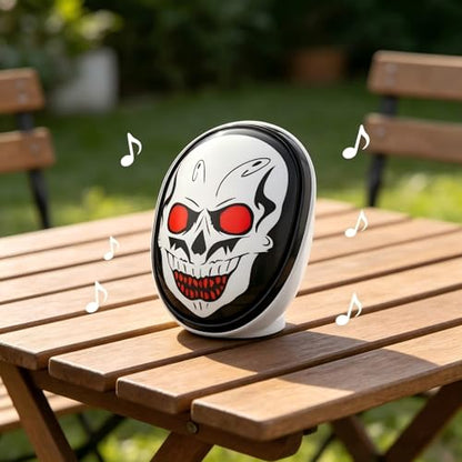 Halloween Ghost Bluetooth Speaker, Spooky Funny Skull Mini Speaker Wireless - color: Multicolor