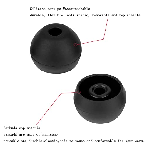 Replacement Eartips Silicone Ear Buds Tips Compatible with Powerbeats Pro Beats Wireless Earphone Headphones,Black Eartips（4 Pairs） - color: Black