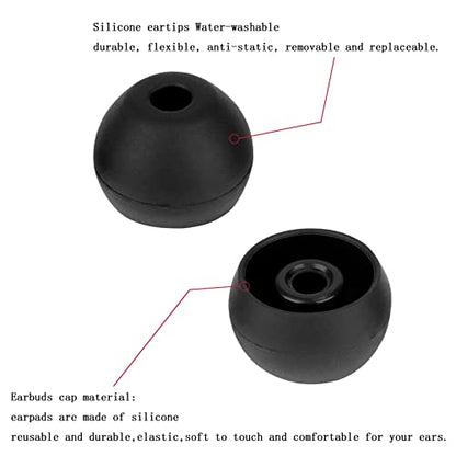Replacement Eartips Silicone Ear Buds Tips Compatible with Powerbeats Pro Beats Wireless Earphone Headphones,Black Eartips（4 Pairs） - color: Black