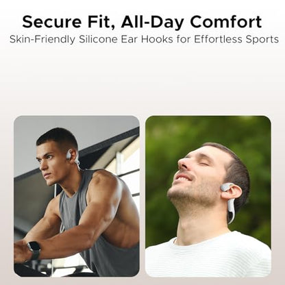 Bone Air Swim Bone Conduction Headphones Open Ear Wireless Waterproof Headphones 64GB IP68 Dual Conduction Headphones 8H Playtime Open Ear Sports Headphones for Cycling Swiming - LGray - color: LGray