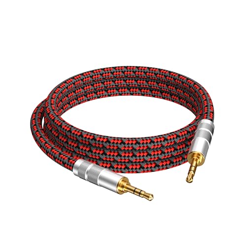 3.5mm Aux Cord, Audiophile Audio Auxiliary Cable 3.5 mm Male to Male Stereo Hi-Fi Sound Braided aux 1/8 Cable for Car Home Stereos Tablets Speakers (Straight 3.5mm, 6.5ft) - size: 6.5ft, style: Straight 3.5mm