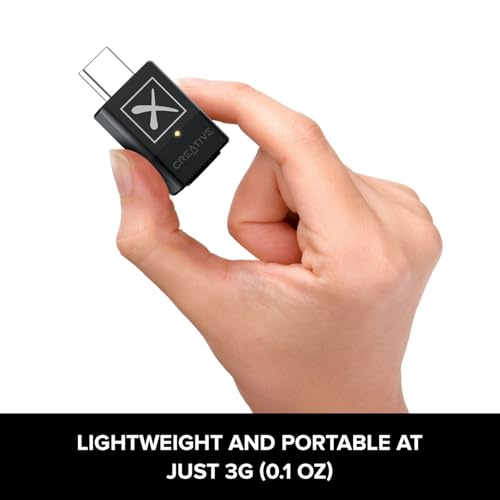 Creative BT-W3X Smart Bluetooth 5.3 Audio Transmitter with aptX HD, High-Definition 24-bit / 48 kHz Audio, Device-Switching Function, Works with PC/Mac/Gaming Consoles - color: Bluetooth 5.3 Audio Transmitter, aptX HD
