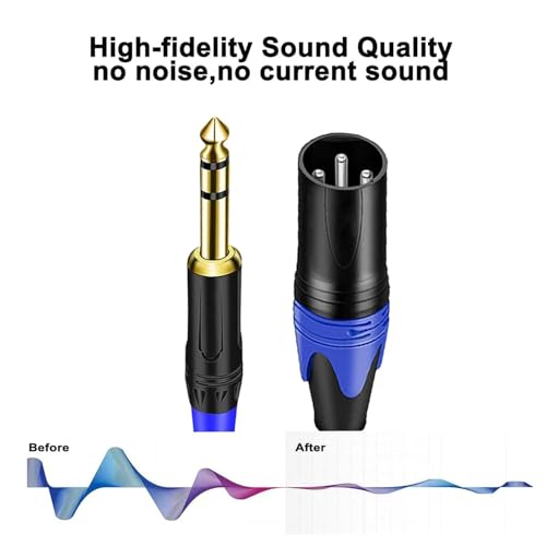 6.35mm Dual TRS to XLR Male Cable for Microphone, Mixer, Amplifier, 10 FT, Dual1/4 TRS to XLR Audio Cable, Y Splitter Patch Cord, 3-Pinxlr to Dual 1/4 Male Converter Adapter Cable - style: 1PACK-10ft-male