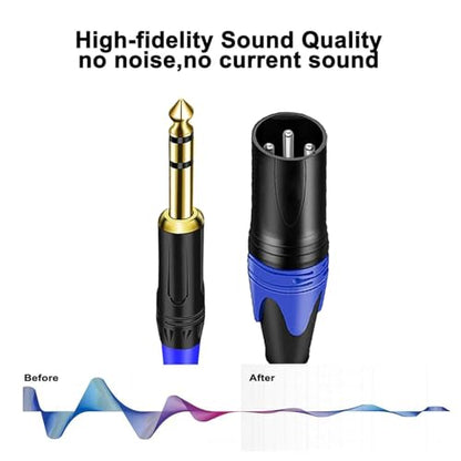 6.35mm Dual TRS to XLR Male Cable for Microphone, Mixer, Amplifier, 10 FT, Dual1/4 TRS to XLR Audio Cable, Y Splitter Patch Cord, 3-Pinxlr to Dual 1/4 Male Converter Adapter Cable - style: 1PACK-10ft-male