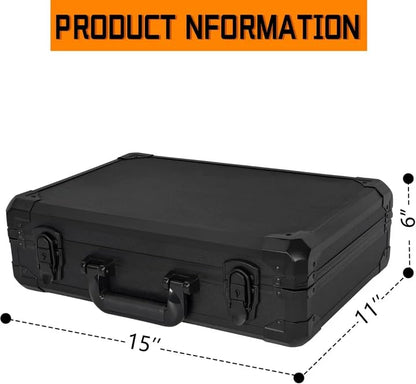 15 Inch Hard Carrying Storage Case | Ideal for Microphone & Camera Gear Transportation, DJ Mixer Case with Customizable Pre-Diced Foam, 15 X 11 X 4.3 Inch, Black - size: Inner：14.5''X 10.5 X 5.5''