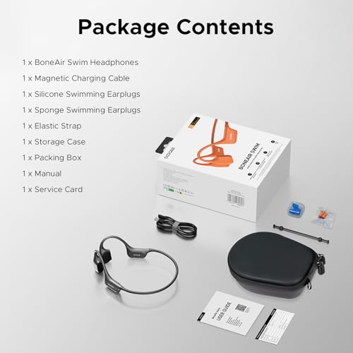 Bone Air Swim Bone Conduction Headphones Open Ear Wireless Waterproof Headphones 64GB IP68 Dual Conduction Headphones 8H Playtime Open Ear Sports Headphones for Cycling Swiming - DGray - color: DGray