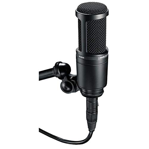 Audio-Technica AT2020 Cardioid Condenser Studio Microphone with XLR Cable Studio Boom Arm Stand and Pop Filter