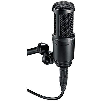 Audio-Technica AT2020 Cardioid Condenser Studio Microphone with XLR Cable Studio Boom Arm Stand and Pop Filter