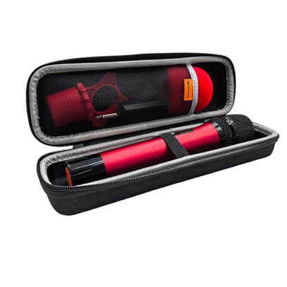 Wireless Microphone Case for 1, Hard Carrying Travel Case for Bietrun WXM04 Handheld Dynamic Microphone Bag with EVA Hard Shell Exterior Compatible with 11" x2" Wireless Mic-Bag Only