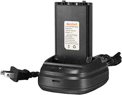 Rechargeable Long Range Two-Way Radios with Earpiece 6 Pack Arcshell AR-6 Walkie Talkies Li-ion Battery and Charger Included