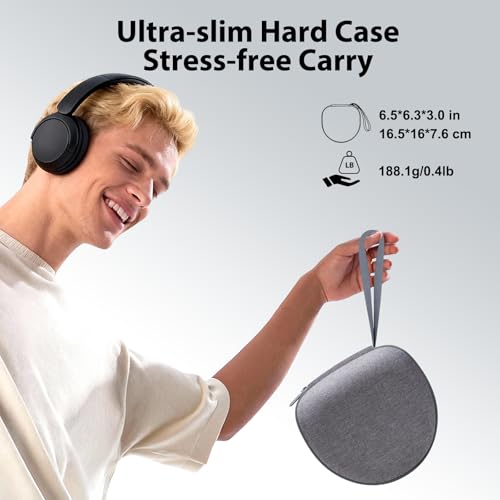 Headphone Case for JLab/Beats/TOZO/BERIBES/Picun Etc Headphones, Gray | for JLab JBuds Lux ANC/Go Lux ANC, Beats Studio Pro/Solo 4 3,TOZO HT3,KVIDIO Etc Headphone, Hard Shell Case for Travel Home - color: Gray