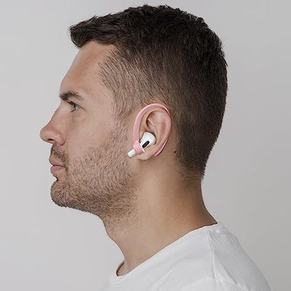 2 Pairs AirPods Ear Hooks for AirPods Pro 2 1 AirPod 4-1, Pink | Upgraded Anti Slip Sports Clip Hooks, Full Button Access, Friendly to Glasses Wearers, Comfortable, Easy Install & Take off - color: Pink