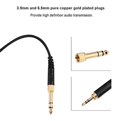 Coiled Audio Cable, 3.5mm Plug Jack Connector Earphones Audio Spring Wire Headphones Coil Cable for DT 770 770Pro 990 990Pro