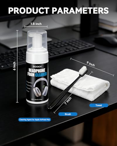 for Apple AirPods Max Headband Cleaner Kit - Restore Headband & Earcups with Deep Clean Foam, Soft Brush for Mesh Fabric, Removes Stains & Odors (4.1 Oz)