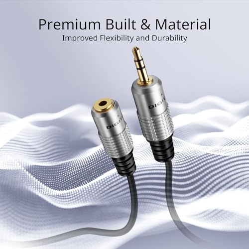 TNP Products 3.5mm AUX Headphone Extension Cable, Male to Female, 6 Feet | Aux Cord Extender with Trs Stereo Plug, Gold-Plated Connectors and 6 Feet Reach; Audio Only with No Microphone Support - size: 6 Feet