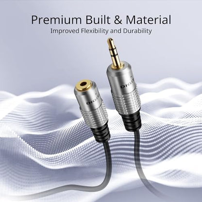 TNP Products 3.5mm AUX Headphone Extension Cable, Male to Female, 6 Feet | Aux Cord Extender with Trs Stereo Plug, Gold-Plated Connectors and 6 Feet Reach; Audio Only with No Microphone Support - size: 6 Feet