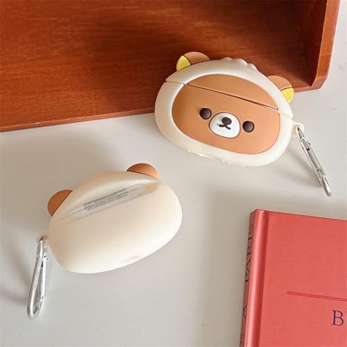 Wireless Charging Earphone Case Compatible with Airpods 4, Cute Kawaii Bear Design Soft Silicone Full Body Protective Skin Cover, Kids Girls Women Cartoon Earbuds Accessories - color: Bear, size: Airpods 4