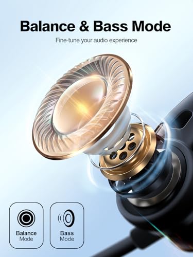 Rythflo Neckband Bluetooth Headphones, ENC IPX7 Sweatproof Sport Earbuds with AI-Enhanced Mic Vibration Call Alert, 50H Playtime Deep Bass Wireless Waterproof Earphones for Work Running Workout Gym | AI-Enhanced ENC Mic, IPX7 Waterproof, Deep Bass Sound,