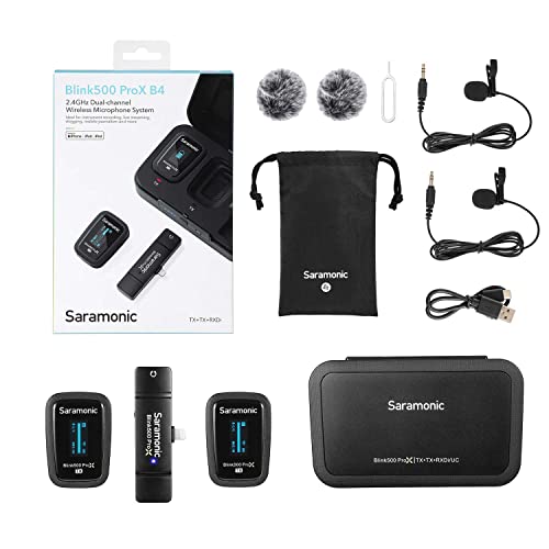 Saramonic Blink 500 Pro X B4 2-Person Wireless Mic System with Lavaliers & Lightning Receiver for iPhone & iPad with Lighting