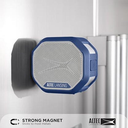 Altec Lansing HYDRATREK Magnetic Bluetooth Speaker, Waterproof IP67, Portable Speaker, True Wireless Pairing, USB-C Quick Charge, 3.7V 400mAh Battery, Voice Assistant, Perfect for Any Adventure - color: Periwinkle Blue/White