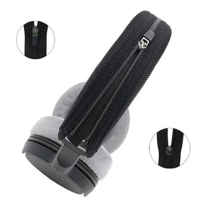 Headphone Headband Cover Sleeve for DT270PRO Sweat Absorbent Design with Zippers Closure Antislip Feature Breathable Headband Sleeve for Headphones - color: Black