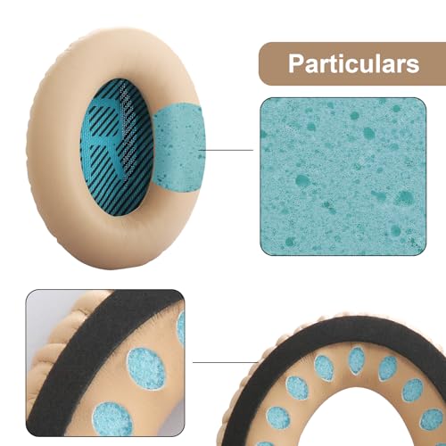 QC25 Earpads Replacement Ear Cushions Cover Compatible with Bose QuietComfort 35 25 15 2 / QC35 QC25 QC2 QC15 AE2 AE2i AE2w SoundLink SoundTrue Around-Ear Headphones Memory Foam Ear Pads - color: Beige