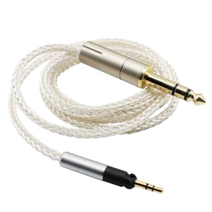 Youkamoo Replacement Audio Upgrade Cable Compatible with Sennheiser HD560s HD599 HD598 HD598SE HD620S HD400PRO HD569 HD579 HD558 HD518 HD505 HD598cs Headphones 6.35mm 6.5ft/2m - size: 6.6 ft (2.02 m)