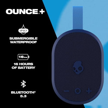 Skullcandy Ounce+ Wireless Bluetooth Speaker - IPX7 Waterproof Mini Portable Speaker with 16 Hour Battery, True Wireless Stereo, and Ballistic Nylon Carry Strap (Navy) - color: Navy