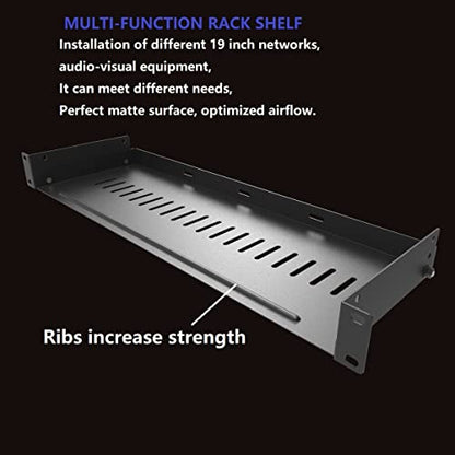 1U Disassembled Vented Rack Shelf Universal Rack Tray No Lip | for 19 Inches Network Cabinet or Server Rack (6 Inches Deep) - size: 6 Inches Deep
