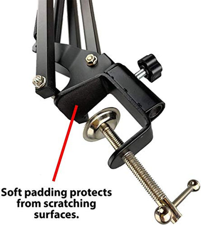 ChromaCast Pro Series 28" Scissors Arm Adjustable Microphone Desk Stand with Boom Suspension, Includes Mic Clip (CC-SDMIC-STAND-28)