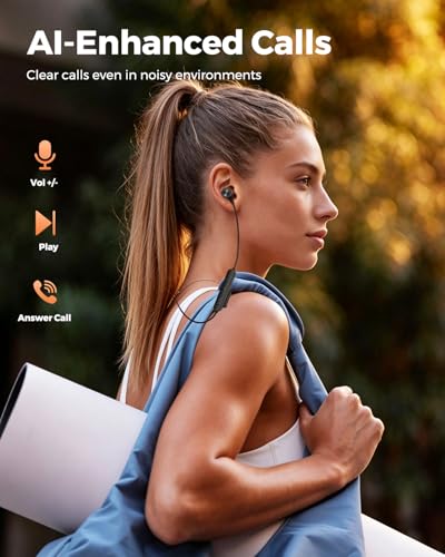 truefree HD-200 Wireless Earbuds, Magnetic Neckband Headphones | Bluetooth 6.0, Wireless Sports Earphones, Spatial Audio, Dual Connection, 20 Hours of Playtime, IP67 Waterproof for Workout