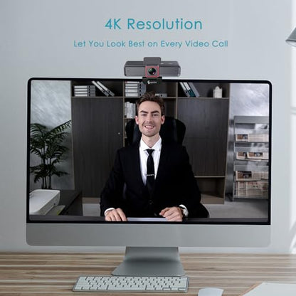 Angetube 4K AI Webcam for PC, AI-Trackig Computer Web Camera for Desktop - color: Black