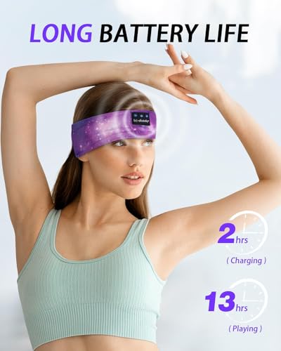 LC-dolida Sleep Headphones Bluetooth 5.4, Headband Headphones Earphones Wireless, Sleep Mask for Gifts,Workout,Jogging,Yoga(Purple) - color: Purple