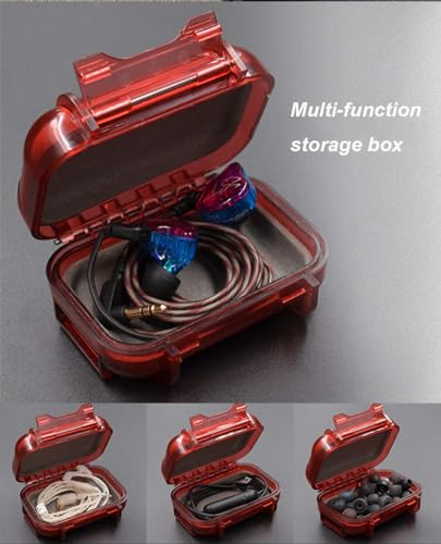 V-MOTA HSA Transparent boxs Ear Bud Earphone Headset Headphone Case Mini Storage Carrying Pouch Bag Waterproof Box Suitcase Carry case (Orange)
